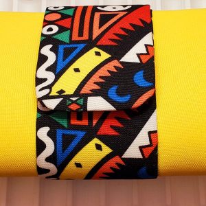 Imported South African Handbag (Yellow) with African Print