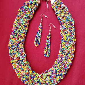 Tightly Beaded Necklace with Assorted Colors