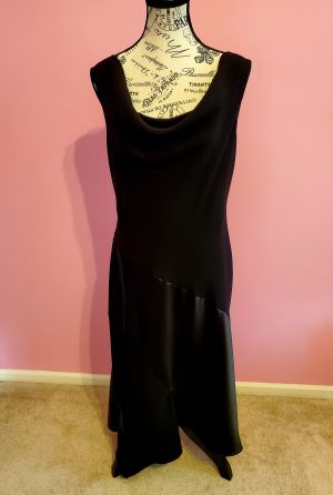Black Satin, Mesh Evening Dress (Glam)
