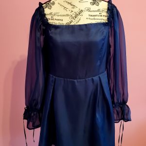 Navy Blue Satinesque Blouse (Glam)