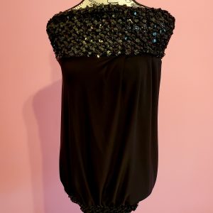 Black Sequined Halter Top (Retroglam)