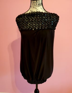 Black Sequined Halter Top (Retroglam)