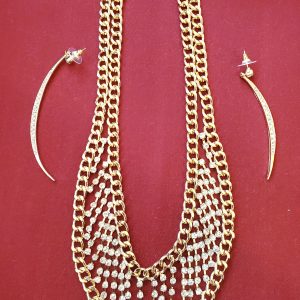 Faux Gold and Crystal Necklace