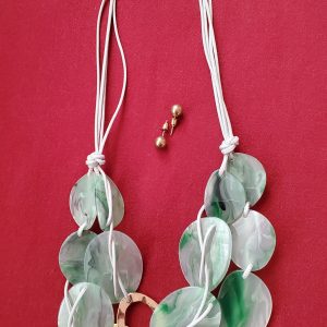 Green and White Two-Tiered Necklace