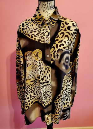 Silk Tiger Print Blouse (Retroglam)