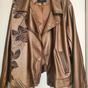 Copper Faux Leather Jacket