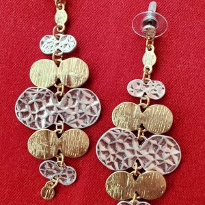 Faux Gold and Silver Disk Earrings